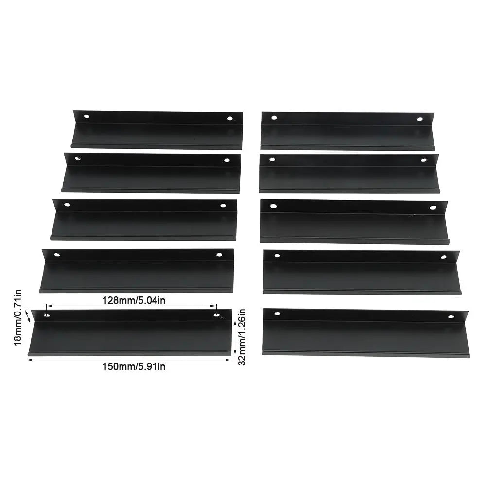 10pcs Black Aluminium Cabinet Edge Pulls Concealed Drawer Handles Cabinet Edge Pulls Richie's