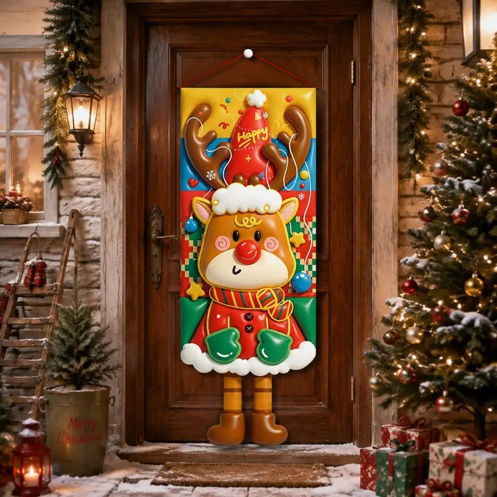 3D Santa Claus Christmas Door Hanging Banner | Holiday Decor Christmas Door Banner Richie's