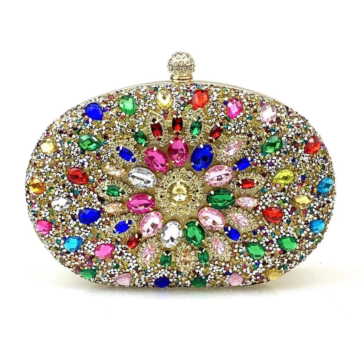 Flower Rhinestone Evening Clutch Bag with Chain – Prom & Wedding Evening Clutch Bag Richie's Multicolor 20x5x15cm