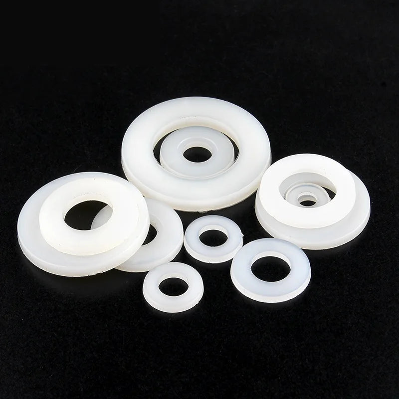 White Nylon Flat Washers M2–M12 Plastic Insulating Spacer Gaskets Nylon Flat Washers Richie's