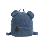Bear Ear Fleece Backpack for Kids Girls – Cute Plush Daypack Kids Plush Backpack Richie's Blue