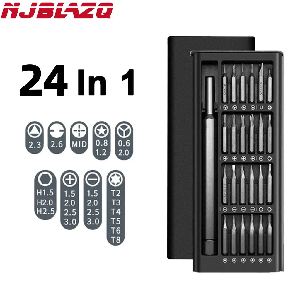 24-in-1 Precision Screwdriver Set | Magnetic Bits, Black Precision Screwdriver Set Richie's