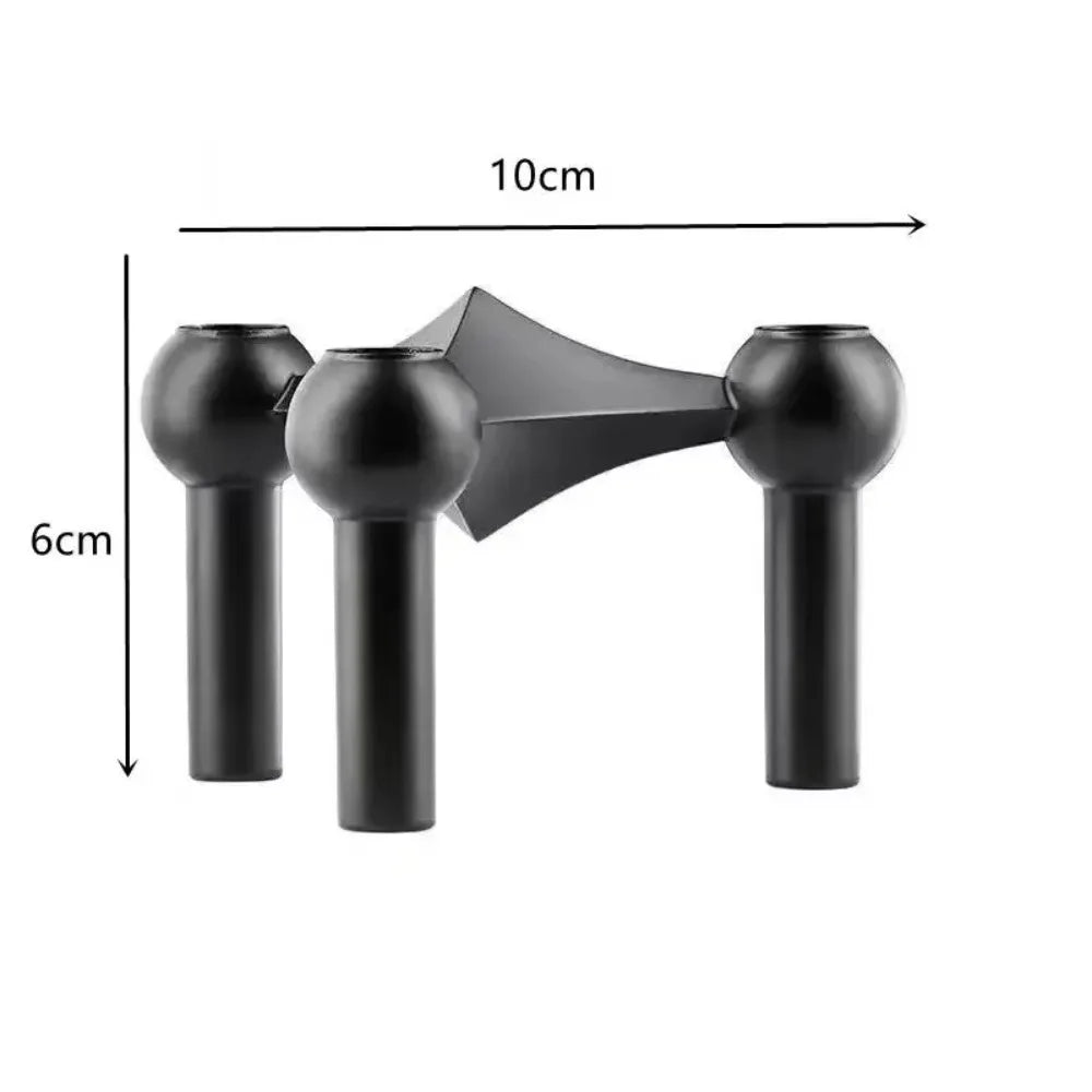 Nordic Metal Molecular Triangle Candle Holder Stand – Black Gold Metal Candle Holder Richie's Black