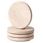 Natural Marble Coasters – Heat Resistant Non-Slip Travertine Set Marble Coasters Set Richie's Circle 4PCS L