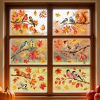 6 Sheets Autumn Thanksgiving Static Cling Window Stickers – Owl & Fox Window Cling Stickers Richie's