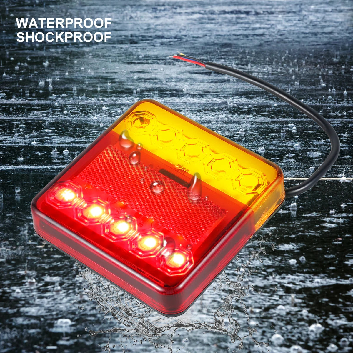 2Pcs Waterproof 10 LED Trailer Tail Lights 12V/24V Rear Pair Trailer Tail Lights Richie's