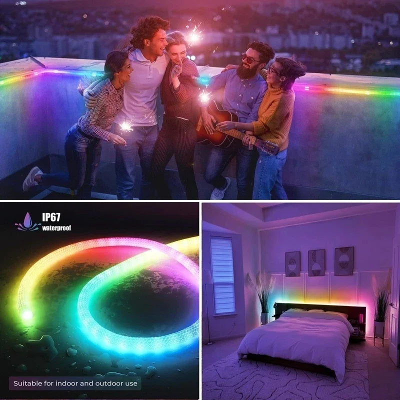 5M 200-LED RGBIC Neon Strip WS2812B IP67 Smart Flexible Light Smart LED Strip Light Richie's