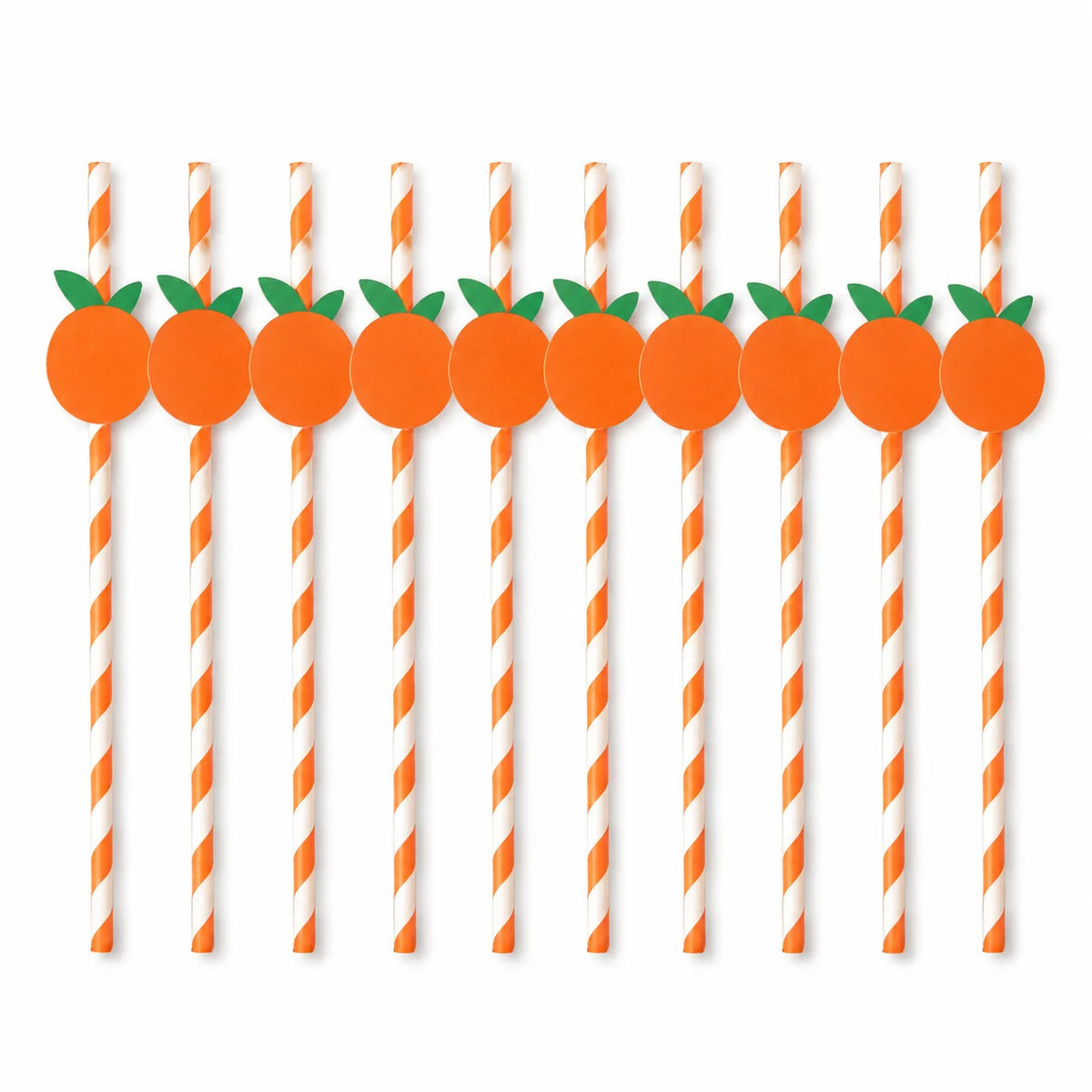 Orange White Striped Paper Straws – Summer Fruit Party Decor Disposable Paper Straws Richie's