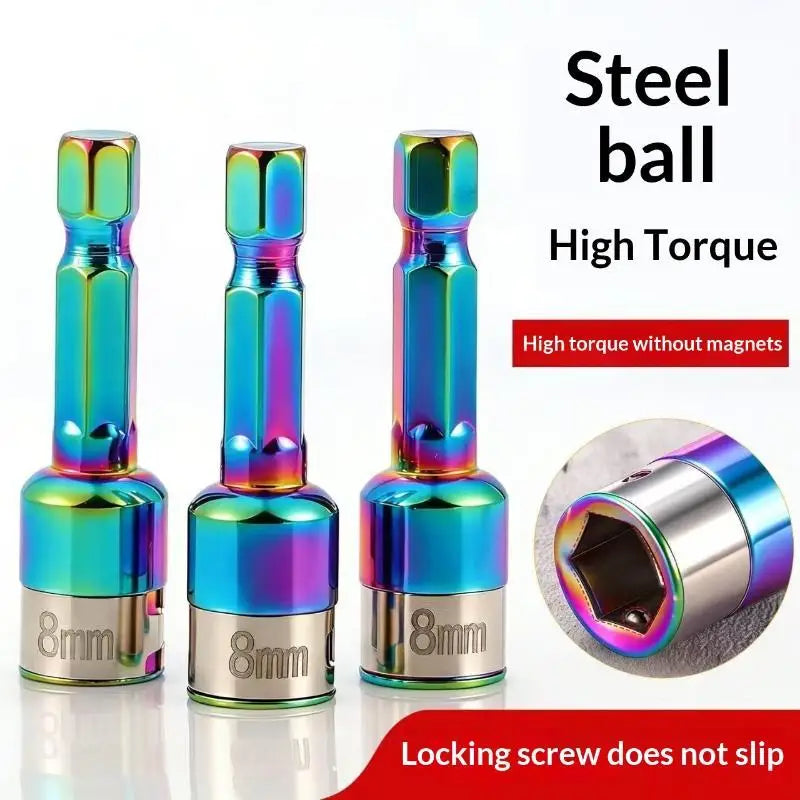 8mm Non-Magnetic Impact Socket CR-Mo Steel 1/4" Hex – 2pc Set Impact Socket Adapter Richie's
