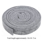 5M Red Wool Felt Ribbon for DIY Crafts & Christmas Decor Felt Craft Ribbon Richie's Grey