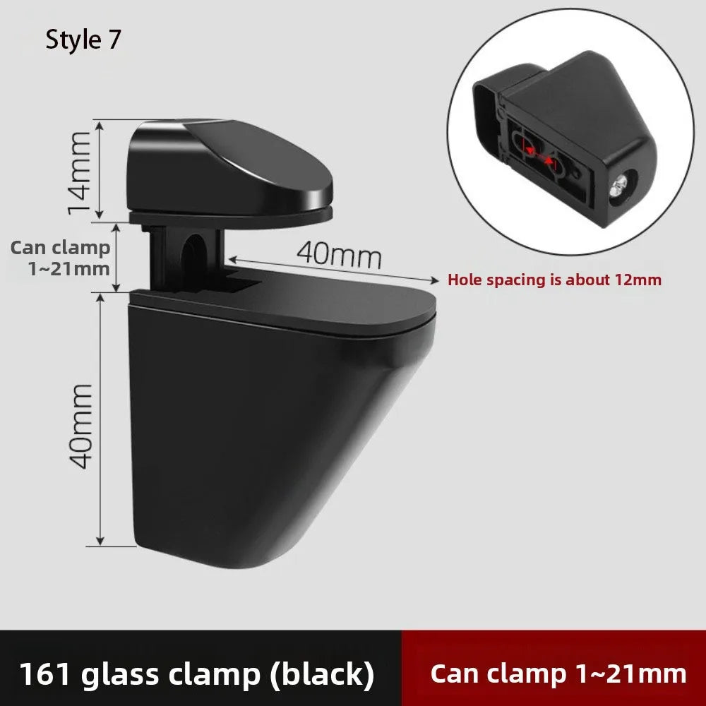 Zinc Alloy Adjustable Glass & Wood Shelf Clamp 1–22mm Wall Mount Shelf Bracket Clamp Richie's 7 8 inch