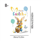 Easter Rabbit Flower Wall Stickers – Removable PVC Decals