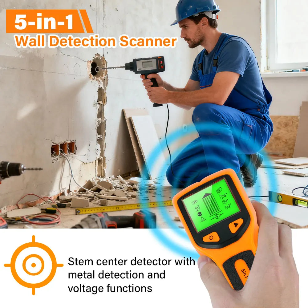 5-in-1 Wall Stud Detector – Wood, Metal & AC Wire Scanner Wall Stud Finder Richie's