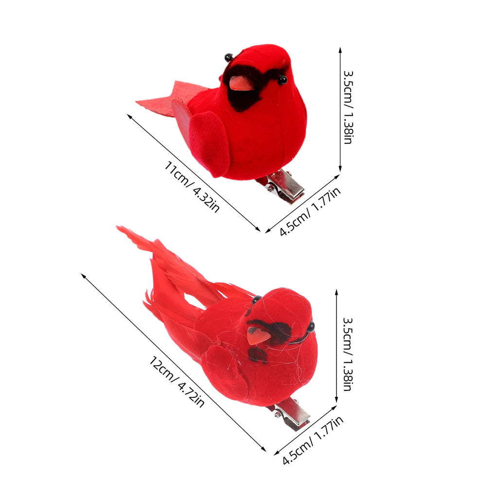 10Pcs Christmas Cardinal Red Bird Clip Ornaments – Xmas Decor Christmas Bird Ornaments Richie's