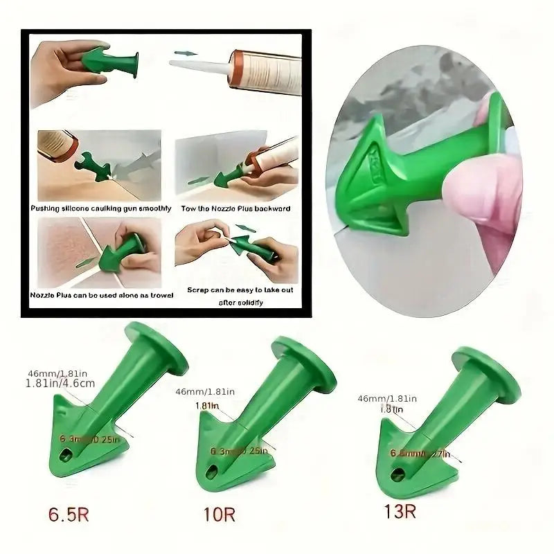3-Piece Caulking Nozzle & Scraper Tool Kit | 6.5R 10R 13R Caulking Tool Kit Richie's