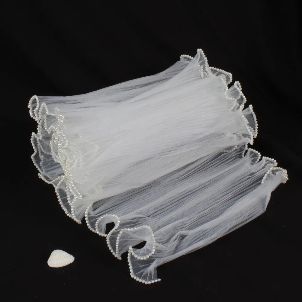 Pearl Wave Lace Mesh Flower Bouquet Wrapping 28cm x 4 Yards Bouquet Wrapping Mesh Richie's Double White one size