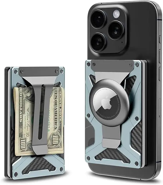 Zeeker 5-in-1 Minimalist Wallet with AirTag Slot & Money Clip Minimalist Wallet Richie's Dark Grey