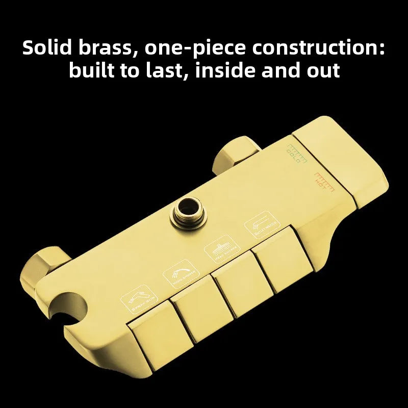 Brass Rain Shower System Set – Gun Gray Constant Temperature Rain Shower System Richie's