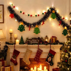 DIY Felt Christmas Tree Garland Pom Pom Pull Flag Banner Christmas Garland Richie's