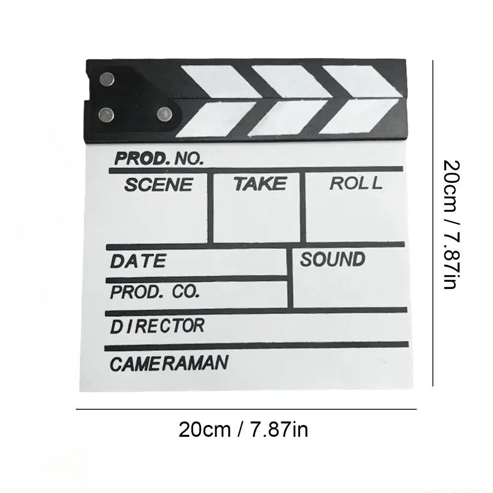 Wooden Movie Clapperboard 20x20cm – Film Slate & Prop Movie Clapperboard Richie's
