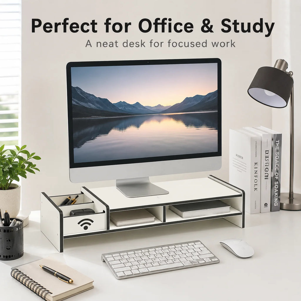 Monitor Stand Riser with Drawer & Storage | Desk Organizer Monitor Stand Riser Richie's Default Title
