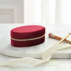 Mini Velvet Oval Jewelry Box – Portable Ring & Earring Case Velvet Jewelry Box Richie's