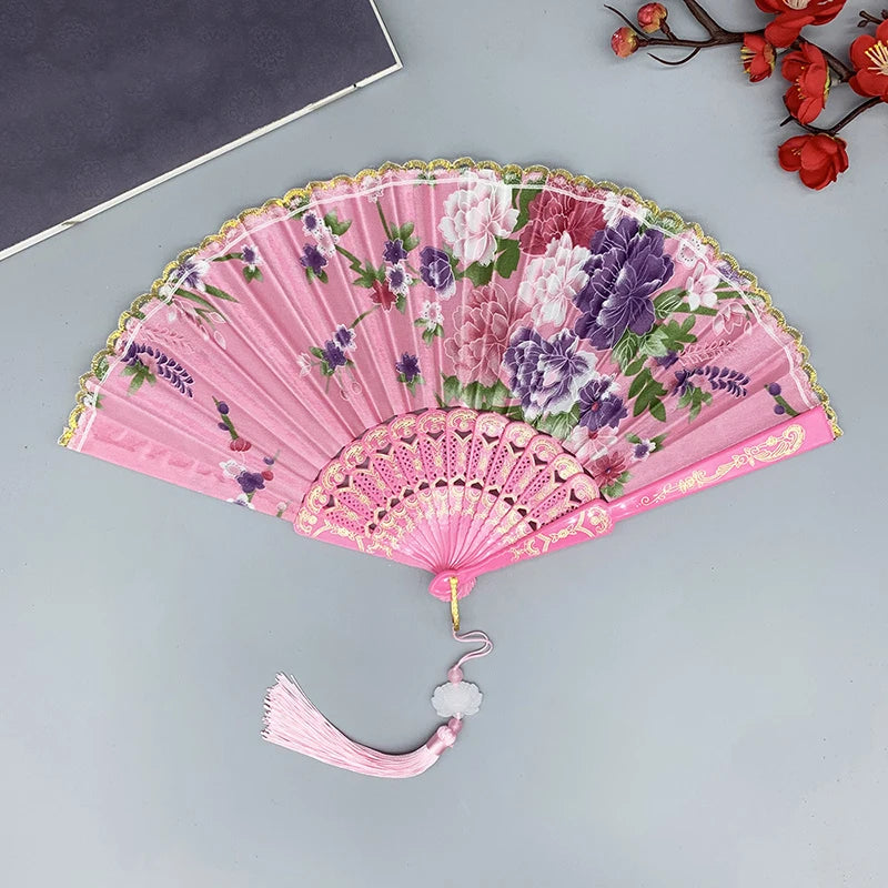 Vintage Silk Folding Hand Fan – Décor, Dance & Gift Decorative Folding Fan Richie's A7