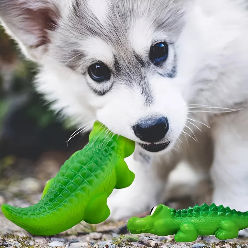 Crocodile Squeaky Dog Chew Toy – Durable Rubber Latex Dog Chew Toy Richie's