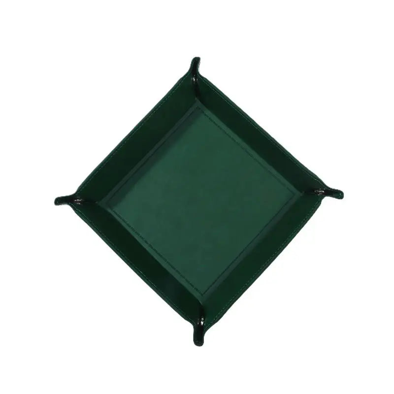 PU Leather Folding Valet Tray – Collapsible Desk Organizer Valet Storage Tray Richie's Green