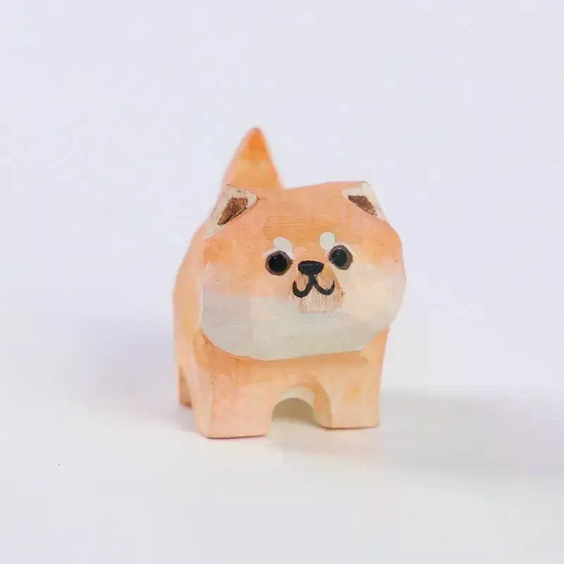 Hand Carved Wooden Cat Figurine | Kitten Desk Ornament Wooden Cat Figurine Richie's