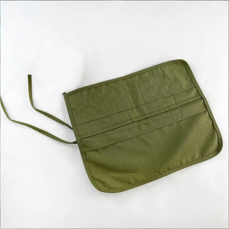 Canvas Roll-Up Brush Bag 22 Slots – Painting & Calligraphy Art Supply Organizer Richie's Green
