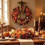 Artificial Fall Hydrangea Wreath – Autumn Harvest Wall Decor Artificial Fall Wreath Richie's