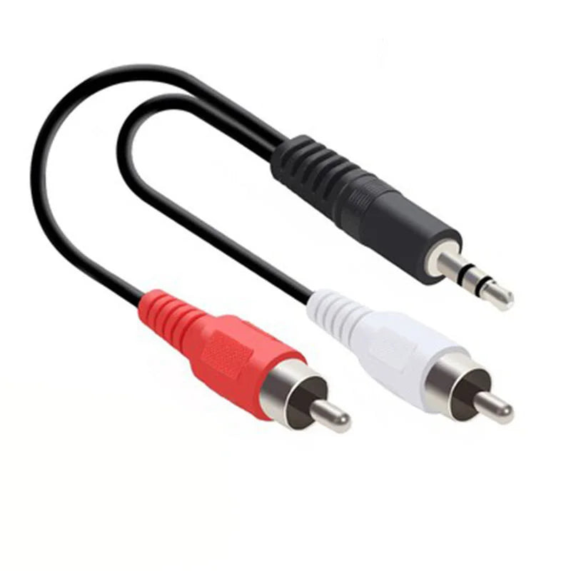 3.5mm to 2 RCA Male Stereo Audio Adapter Y-Cable – 30cm Audio Adapter Cable Richie's Black