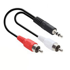 3.5mm to 2 RCA Male Stereo Audio Adapter Y-Cable – 30cm Audio Adapter Cable Richie's Black