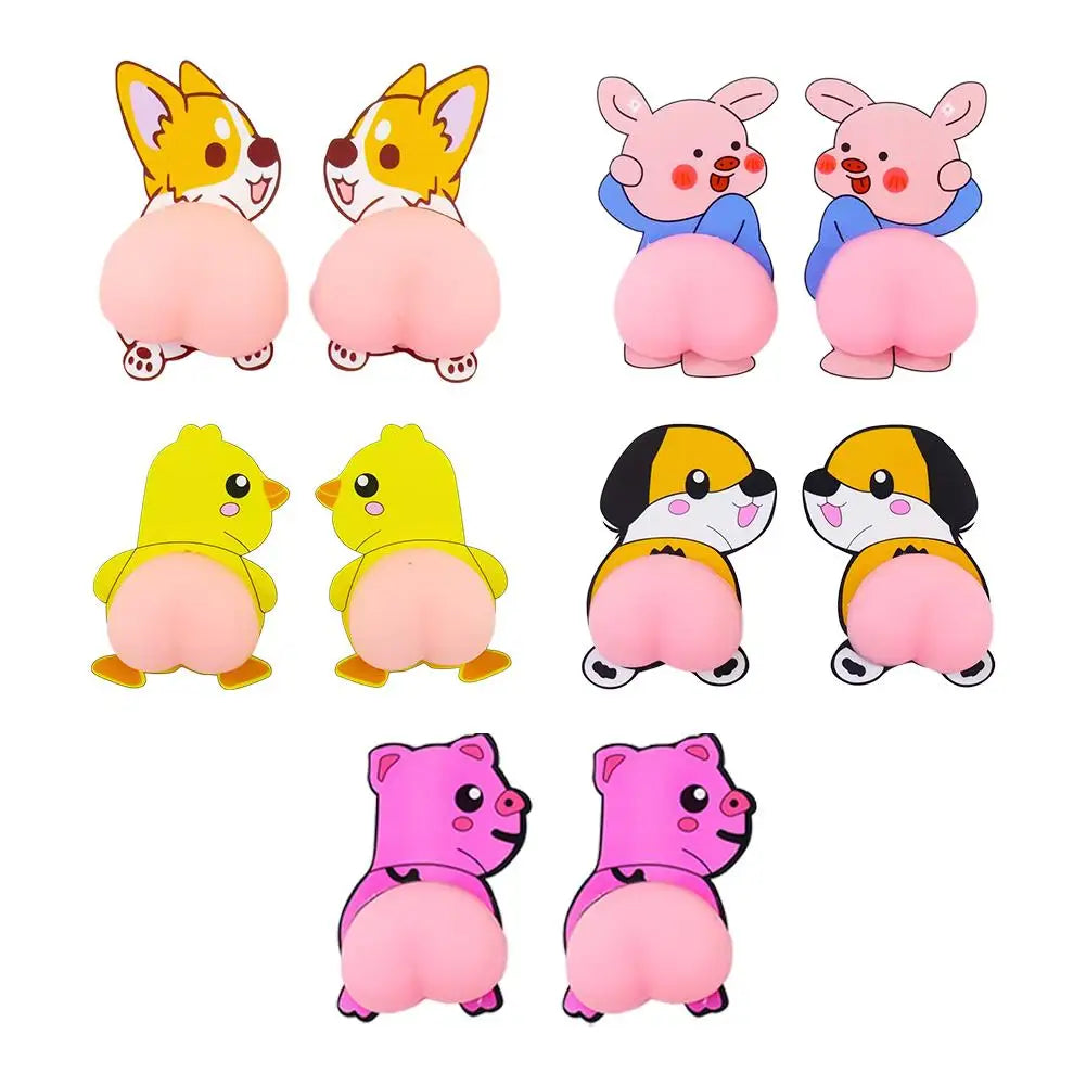 3D Cartoon Pig & Puppy Silicone Stickers – Anti-Collision Decals Decorative Stickers Richie's 10PCS