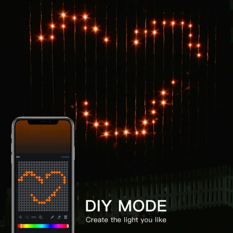 Programmable Pixel Curtain Lights – App Control, DIY GIF & Text Pixel Curtain Lights Richie's