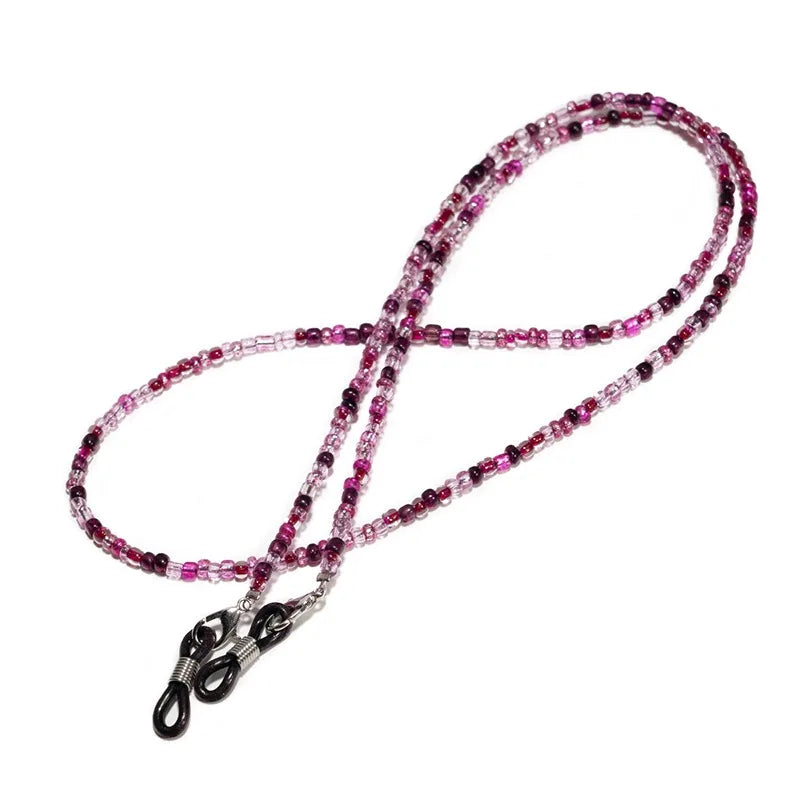 Handmade Beaded Glasses Chain – Non-Slip Unisex Eyeglass Lanyard Eyeglass Chain Lanyard Richie's purple