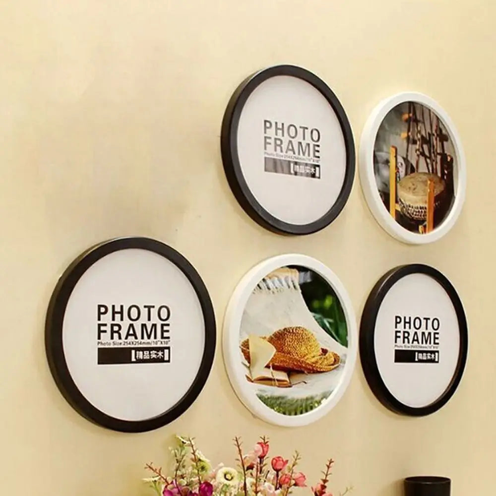 Wooden Round Picture Frame Wall Mounted Circle Photo Holder Round Picture Frame Richie's
