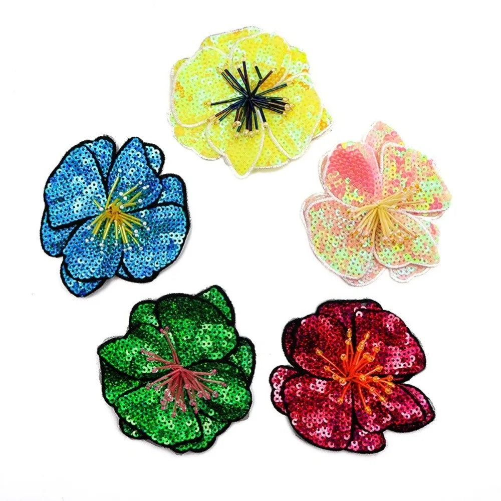 Handmade Beaded Flower Sequin Sew-On Applique Patch – 11–12cm Sew-On Applique Patch Richie's