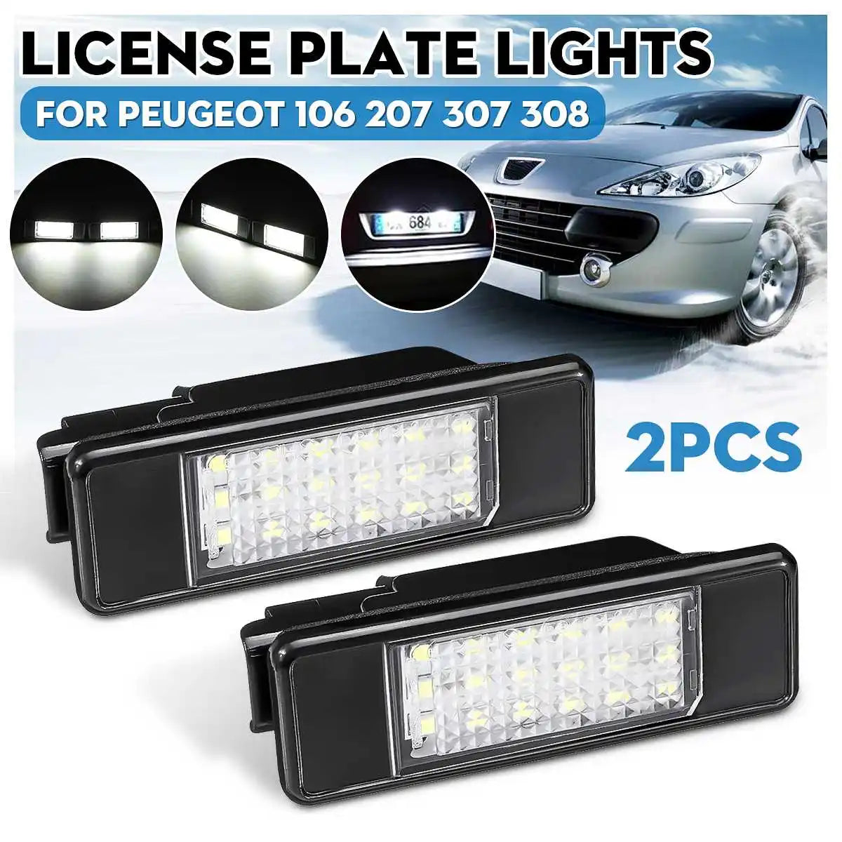 18 SMD LED License Plate Light 6000K – Peugeot & Citroën LED License Plate Light Richie's Default Title