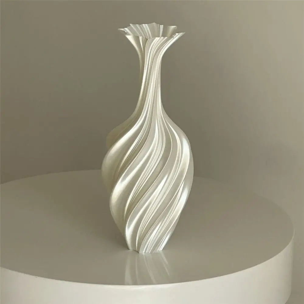 3D Printed Swirl Flower Vase | Minimalist Plastic Decor Decorative Vase Richie's