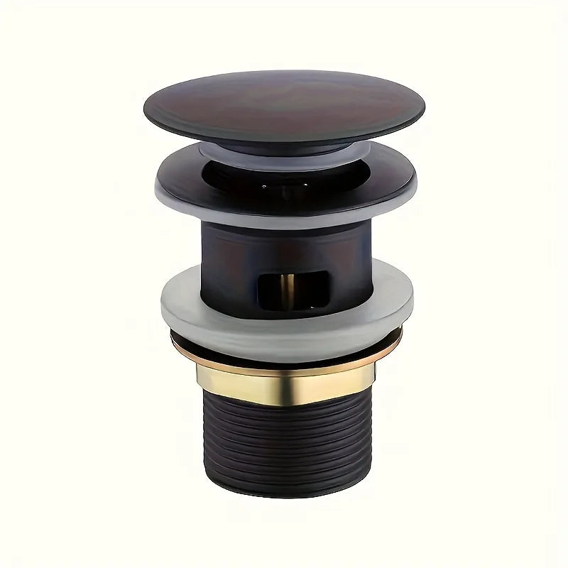 Stainless Steel Basin Drain with Pop-Up Press Stopper Basin Drain Stopper Richie's Black with holes