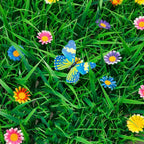 Artificial Grass Turf Mat with Flowers | Fake Green Lawn Decor Artificial Turf Mat Richie's