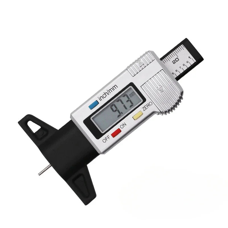Digital LCD Tire Tread Depth Gauge Caliper 0–25mm Car Tool Tire Tread Gauge Richie's silvery