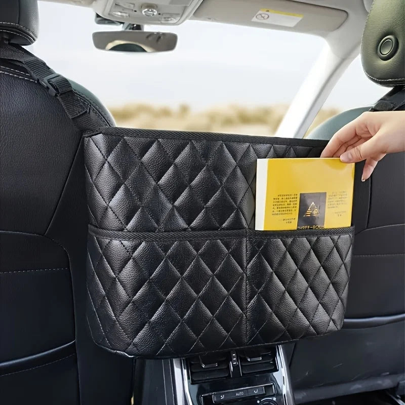 Large Leather Car Seat Back Organizer – Storage Mesh Bag Car Seat Organizer Richie's