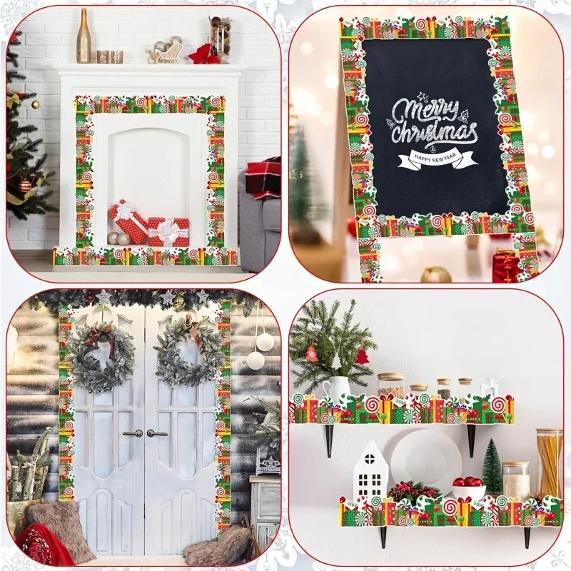 Christmas Lace Trim Sticker | Lollipop Gift Box Edge Wrap Decor Decorative Craft Sticker Richie's