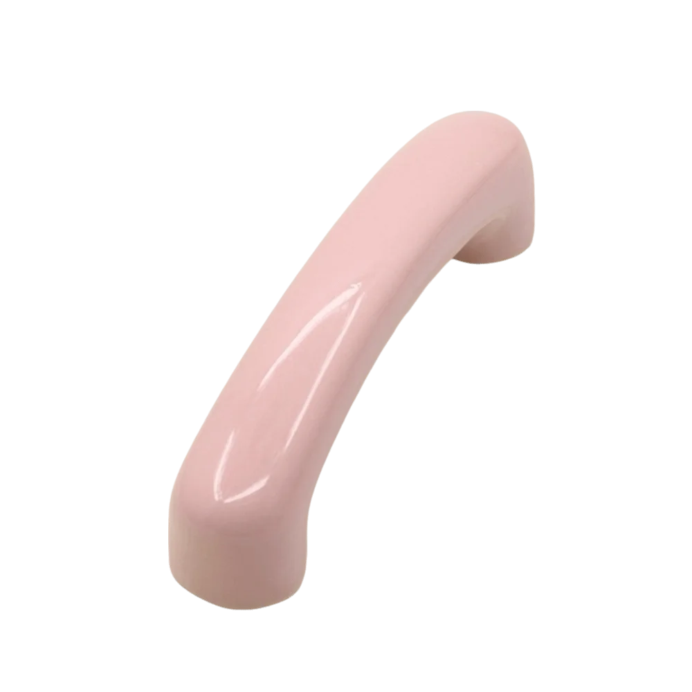 Ceramic Cabinet Handle 64mm Bow-Shaped Drawer Pull Knob Cabinet Door Handle Richie's Pink