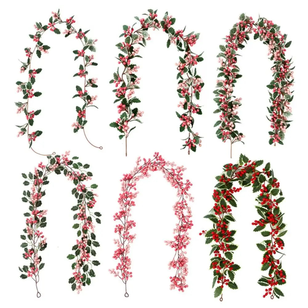 DIY Pink Berry Christmas Wreath – Artificial Garland Vine Artificial Wreath Garland Richie's