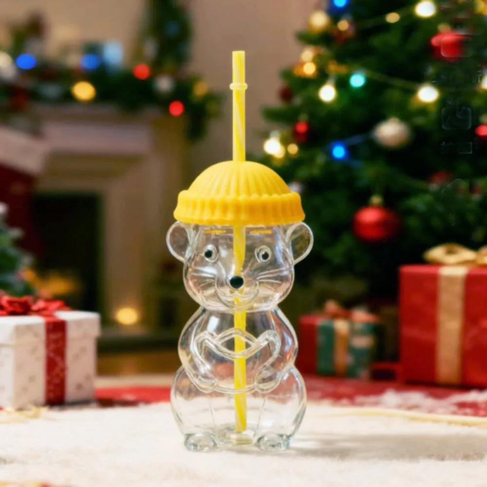 Mouse Glass Cup with Lid & Straw – Cute Borosilicate Mug Glass Novelty Mug Richie's Style 5