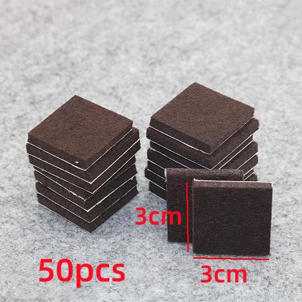 Felt Chair Leg Pads 5mm Self-Adhesive Floor Scratch Protectors Furniture Leg Pads Richie's Black Square 3cm50pc
